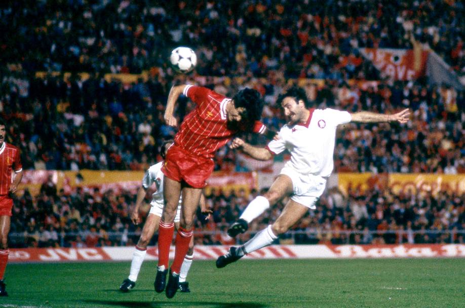 Il gol del pareggio giallorosso durante la finale di Coppa dei Campioni contro il Liverpool allo Stadio Olimpico il 30 maggio 1984. Gli inglesi vincono la competizione ai rigori (Olycom)